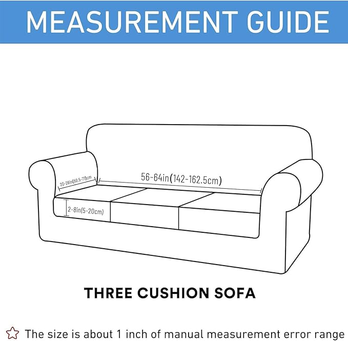 hyha Waterproof Couch Cushion Covers for Pets, Non Slip Sofa Seat Cover for Dogs Washable, Soft Thick Stretch Jacquard Fabric, Sofa Slipcovers with Elastic Bottom (1 Piece for Large, Lake Blue)-Ruum Studio Home