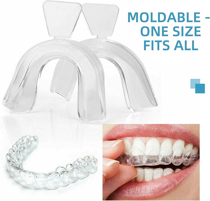 Thermoplastic Teeth Whitening Mouth Trays Tooth Mouth Guard Whitening Teeth Trays with Case Mold Dental Oral Care Kit for Sports, Guard Teeth Grinding at Night for Sleep Well-Ruum Studio Home
