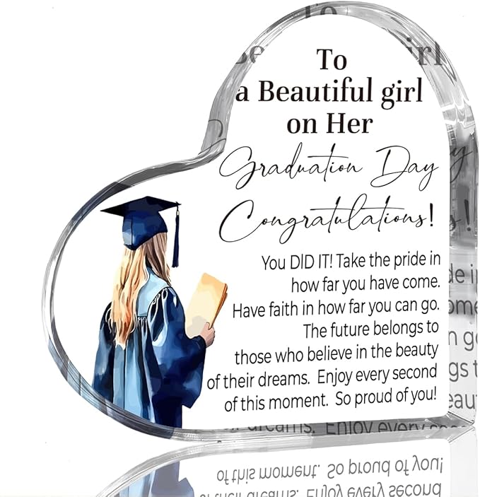 Graduation Gift 2025 Graduation Gifts Cool Graduation Gifts Gifts College Graduation Gifts Graduation Gifts For Her High School Graduation Gifts Personalized Graduation Gifts Acrylic Heart for Her-Ruum Studio Home