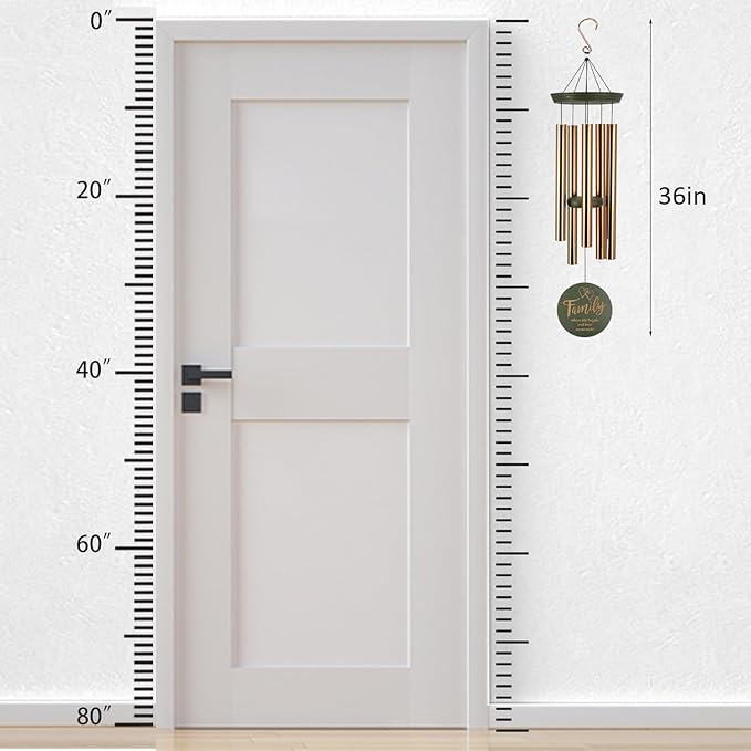 Wind Chimes for Outside, Large Outdoor Windchimes with Engraved Tree of Life, Premium Tuned Metal Chimes for Mother/Grandma, Home & Garden Decor with Soothing Tone-Ruum Studio Home