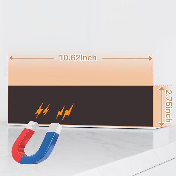 Magnetic Spice Rack for Refrigerator, Kitchen Organizer and Storage Shelf, White (4 Pack)…-Ruum Studio Home