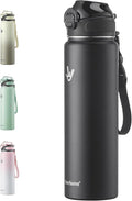 Enerbone 32 oz Insulated Water Bottle, Stainless Steel Bottle with Carrying Strap, Double-Wall Vacuum Insulation Design, Leakproof Sports Bottle with Straw, Keep Drinks Cold or Hot for Hours-Ruum Studio Home