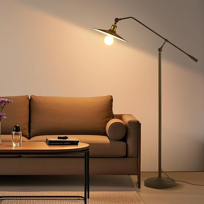 Bright Smart Floor Lamp with Remote Control and Bluetooth Dimming,Living Room Couch Corner Bedroom Office Library Study Reading Standing Lights, Adjustable Black Rustic Vintage Industrial Home Decor-Ruum Studio Home