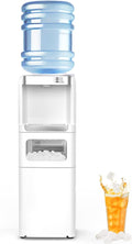 Water Dispenser with Ice Maker Function, Top Loading Hot and Cold Water Cooler for 5 Gallon Bottle - Includes Child Safety Lock - Water Machine for Home, Office, Garage - White-Ruum Studio Home