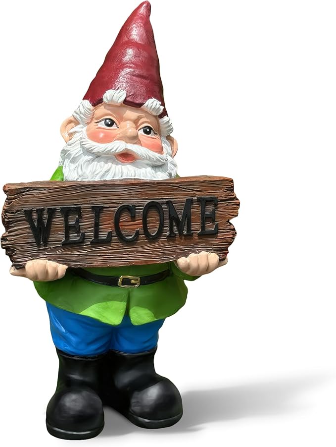 Gnome Garden Decor Statue Gnomes Decorations for Yard with Welcome Sign Outdoor Decorations for Patio Unique Garden Gifts for Women Mom Grandma-Ruum Studio Home