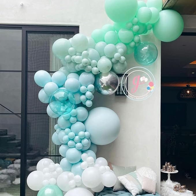 130pcs Mint Green Balloons Different Sizes 18" 12" 10" 5" Pastel Light Green Balloons for Boys Girls Birthday Baby Shower Gender Reveal Wedding Decorations-Ruum Studio Home