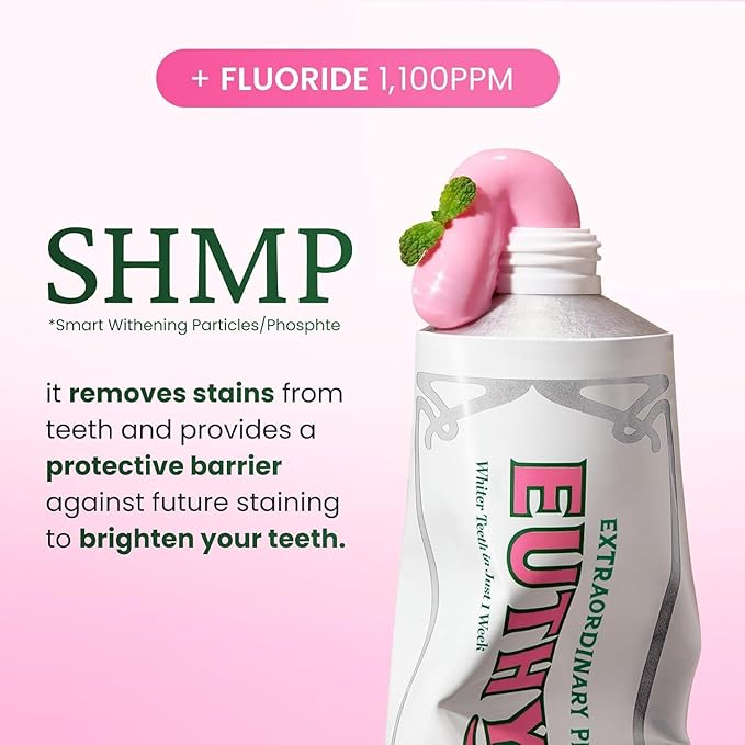 EUTHYMOL Whitening Toothpaste (3.7fl oz*2, Pack of 2) - Stain Removal in 2 Weeks, Long-Lasting Freshness for Sensitive Gum & Teeth. Bad Breath, Cavity Prevention. Recyclable Aluminum Tube-Ruum Studio Home