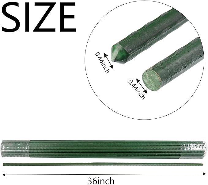 Garden Plant Stakes 36 Inch 3Ft Steel Plant Stick Support, 25 Pack Tomato Stakes for Growing Climbing Plants, Potted Plants, Tomatoes, Trees, Cucumber, Beans, Fences Poles-Ruum Studio Home
