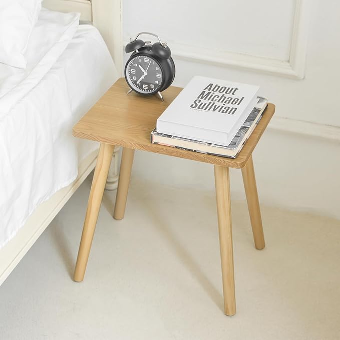 AWASEN Side Table, Small End Accent Table for Living Room Bedroom Office Small Spaces, Modern Wood Side Table Nightstand with Solid Wood, Easy Assembly, (Natural)-Ruum Studio Home