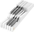 In-Drawer Knife Block Organizer - Bamboo Wood Drawer Knife Organizer - Holds 5 Long + 6 Short Knives (Not Included) - Store Knives with Blades Pointing Down-Ruum Studio Home