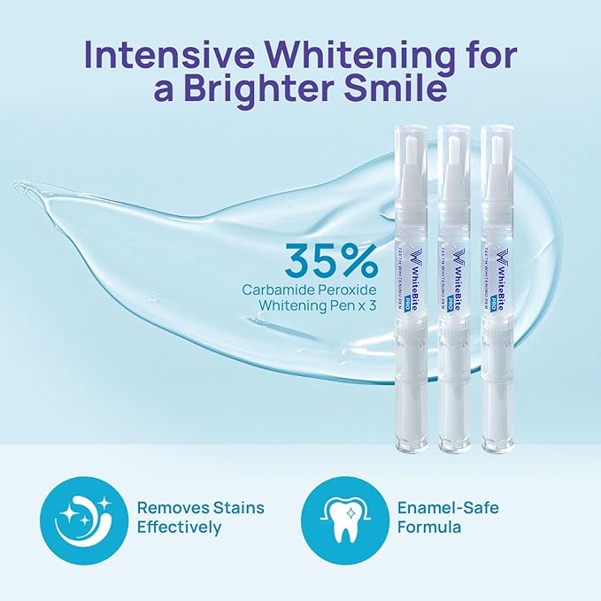 Whitebite Pro Teeth Whitening Kit for Sensitive Teeth – LED Light + 35% Carbamide Peroxide Gel + Remineralizing Gel | Dental-Grade Results at Home-Ruum Studio Home