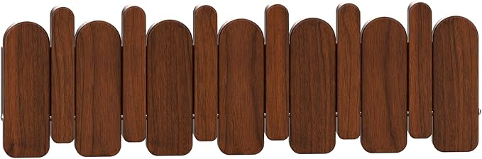 Wall Mounted Piano Key Hanger | Flip Style Hook | Entrance Wall Art Hook, Made of Oak Wood (3 Times Painted, 4 Times Polished) (Arc Walnut, 6Hooks)-Ruum Studio Home