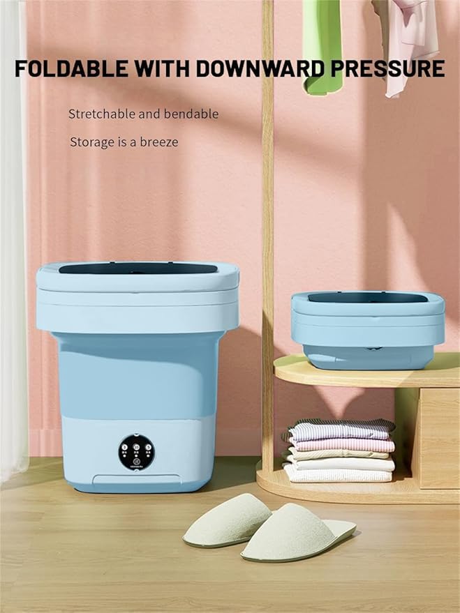 Portable Washing Machine, Mini Washer,16L Upgraded Large Capacity Foldable Washer.Deep Cleaning of Underwear, Baby Clothes and Other Small Clothes.Suitable for Apartments, Dormitories, Hotels.(Blue)-Ruum Studio Home