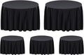 Surmente 132 inch Round Tablecloths -5 Pack Black Round Table Cloths, Polyester Fabric Table Covers for Wedding, Party, Banquet, or Restaurant-Ruum Studio Home