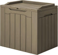 JUMMICO 31 Gallon Resin Deck Box Waterproof Indoor Outdoor Storage Boxes for Patio Furniture Cushions and Garden Tools (Light Brown)-Ruum Studio Home