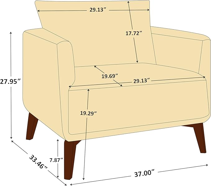 Oversized Accent Chair Modern Boucle Armchair for Living Room- 37" Wide Accent Chair with Solid Wood Legs, White Upholstered Lounge Chair for Bedroom & Office, Cozy Reading Chair (Easy Assembly)-Ruum Studio Home