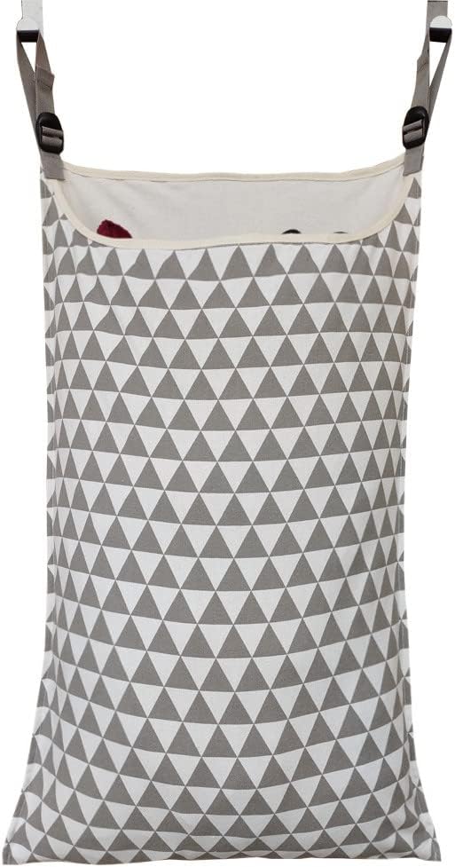 Adjustable Space Saving Door Hanging Laundry Hamper Bag with Over Door Hooks for Dirty Laundry-Ruum Studio Home
