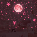 Glow in The Dark Stars and Moon Stickers for Ceiling, Luminous Wall Decals Decor for Bedroom Living Room, 407 dots + 27 Stars + 30cm Moon-Ruum Studio Home