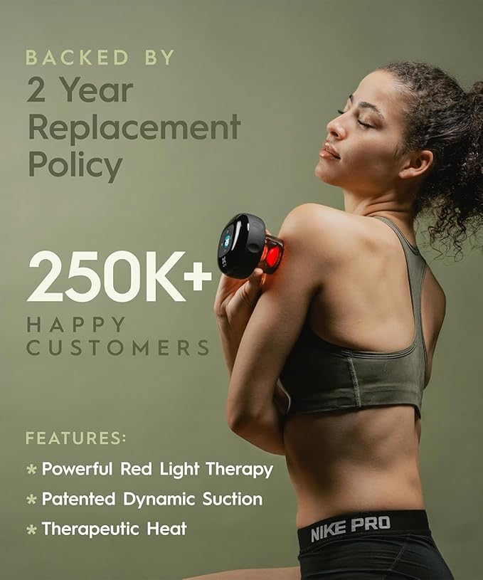 REVO The Original 4-in-1 Smart Cupping Therapy Massager, Red Light Therapy for Targeted Pain Relief, Knots, Aches, Muscle Soreness, Circulation & Tighter Skin, Portable Electric Massager- 2 Pack-Ruum Studio Home