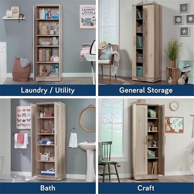 Sauder HomePlus Two Door Storage Cabinet/Pantry Cabinet, Pacific Maple Finish-Ruum Studio Home