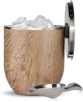 SNOWFOX Plus, Premium Vacuum Insulated Stainless Steel Ice Bucket with Lid/Scoop,Home Bar Accessories,Elegant Bartending Ice Bucket for Parties,Beautiful Outdoor Entertaining Supplies,3L,Natural Teak-Ruum Studio Home