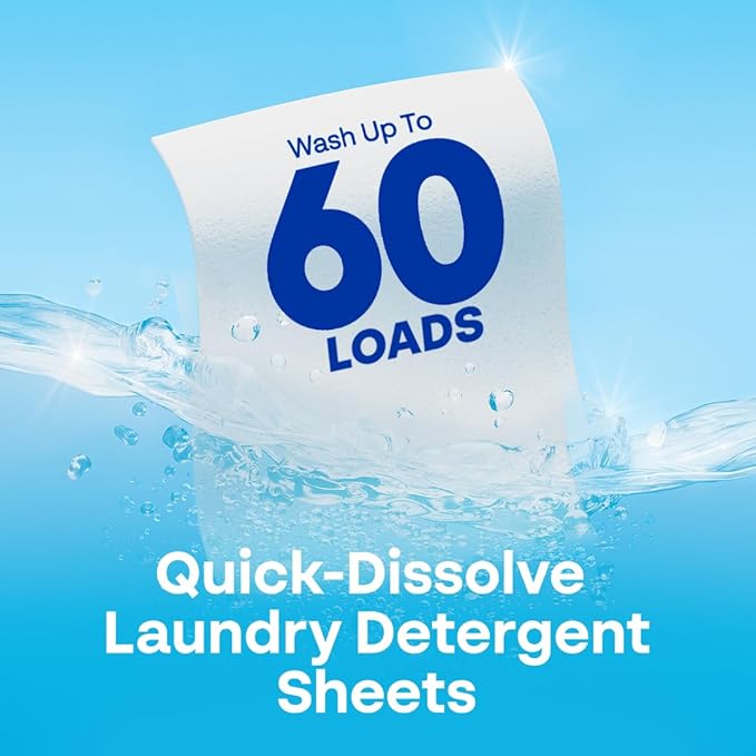 Earth Breeze Laundry Detergent Sheets Fragrance-Free - 180 Loads Eco Liquidless Soap - Travel-Friendly for Hot & Cold Cycles, Tackles Tough Stains & Odors - Gentle on Sensitive Skin, 90 Ct (3 Pack)-Ruum Studio Home