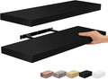 Sorbus Floating Shelves for Wall - 24" Bathroom Shelves, Wall Decor for Bedroom, Kitchen, Living Room, Home Decor & Book Storage - Mounted Floating Shelf with Invisible Brackets (Black, 2 Pack)-Ruum Studio Home