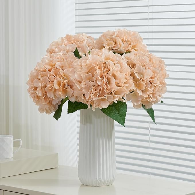 8pcs Fake Flowers Silk Hydrangea Artificial Flowers Bouquets Faux Hydrangea Stems for Home Table Centerpieces Wedding Party Decoration-Ruum Studio Home