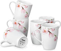 VEWEET Large Coffee Mugs Set of 6, 16 OZ Coffee Cups Set with Handle, Floral Mug Sets Ceramic Cup Set for Kitchen, Microwave& Dishwasher Safe, Series ANNIE-Ruum Studio Home