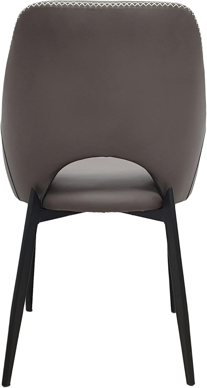 LeisureMod Amalfi Upholstered Fabric Dining Chair – Modern Side Chair with Iron Legs, Mid-Century Accent Chair for Dining Room or Kitchen-Ruum Studio Home