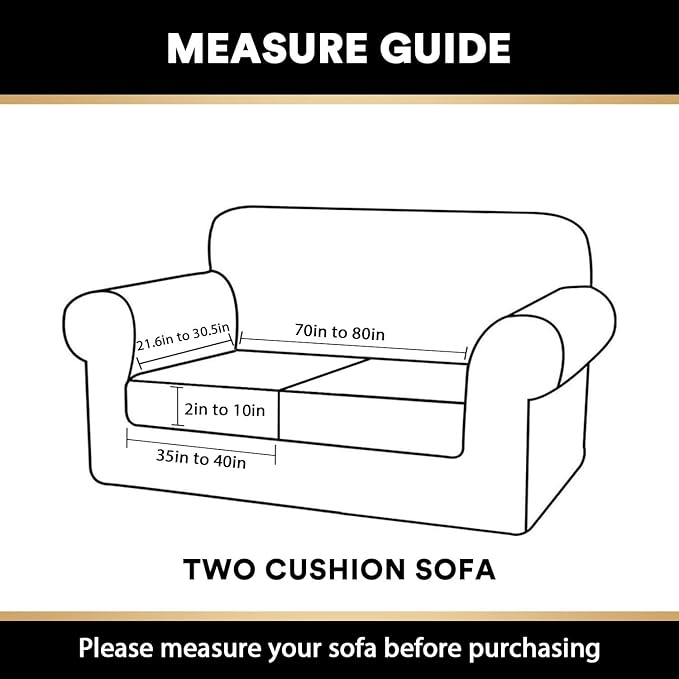PrinceDeco Velvet Couch Cushion Cover Soft Stretch Cushion Slipcover for Chair Loveseat Sofa Cushion Furniture Protector Seat Cushion Sofa Cover (2 Piece Large Sofa Cushion Covers, Taupe)-Ruum Studio Home