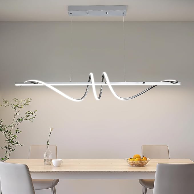 Modern Ceiling Chandelier Light, Acrylic Anti Flicker Pendant Lamp with Remote Control Dimmable 3 Color Mode & Brightness for Kitchen Bar-Ruum Studio Home