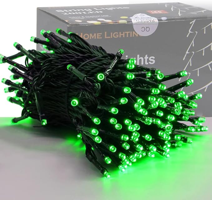 HOME LIGHTING 200 LED 66FT Christmas String Lights, St Patricks Day Fairy Lights with 8 Lighting Modes, String Mini Light Plug in for Indoor Outdoor Tree Garden Wedding Party Decoration, Green-Ruum Studio Home
