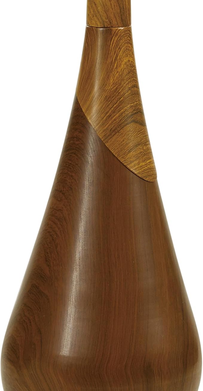 GLOBE Electric Novogratz x Harrington 65" Floor Lamp, 2-Tone Faux Wood Base, White Fabric Shade, Socket Rotary Switch 67225-Ruum Studio Home