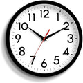12 Inch Wall Clock Silent Non-Ticking Battery Operated Analog Clock Decorative for Office Kitchen Outdoor Living Room Classroom Bedroom Bathroom School(Black)-Ruum Studio Home