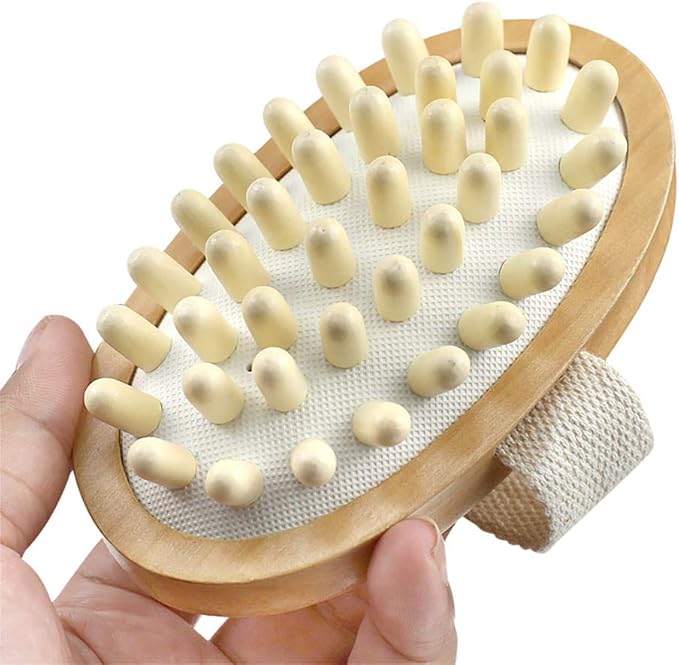 Natural Wooden Massage Body Brush for Cellulite and Improve Lymphatic Blood Circulation Dry Brush Remove Dead Skin Shower Bathe SPA Bath Brush-Ruum Studio Home