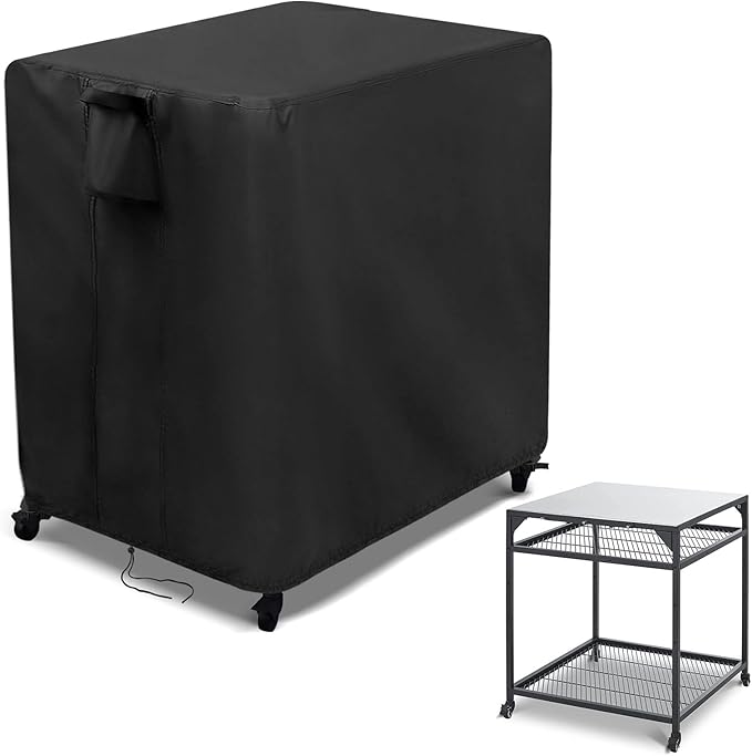 Kingling Outdoor Pizza Oven Table Cover for Ooni Large Table, Waterproof Outdoor Grill Prep Table Cover Pizza Oven Stand Cover - 36''L x 32''W x 31''H(Black)-Ruum Studio Home