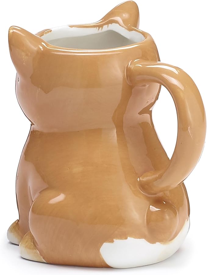 Burton Corgi Coffee Mug with Gift Box, Brown Porcelain Ceramic Cup with Handle, 10 oz Capacity-Ruum Studio Home
