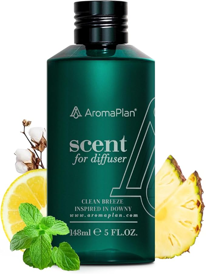 Aromaplan Scents, Clean Smelling Essential Oils, Clean Breeze Inspired by D. (5 Fl Oz /148ml)-Fresh Scent Essential Oil for Diffuser, USA Fragrance, Bigger Bottle, Bolder Aroma & Longer Lasting-Ruum Studio Home