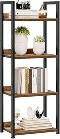 NUMENN Narrow Bookshelf, 4 Tier Bookshelves, Home Office Bookcase Shelf Storage Organizer, Free Standing Storage Shelving Unit for Bedroom, Living Room and Home Office, Vintage-Ruum Studio Home