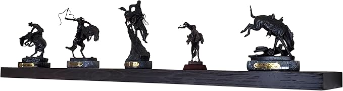 joelsantiques - 72 Inch Wooden Floating Shelves for Wall - 72x6x2 in - Made of Natural Wood - Long Heavy Duty Rustic Wall Shelves for Bedroom - Perfect for Living Room, Kitchen - Black-Ruum Studio Home