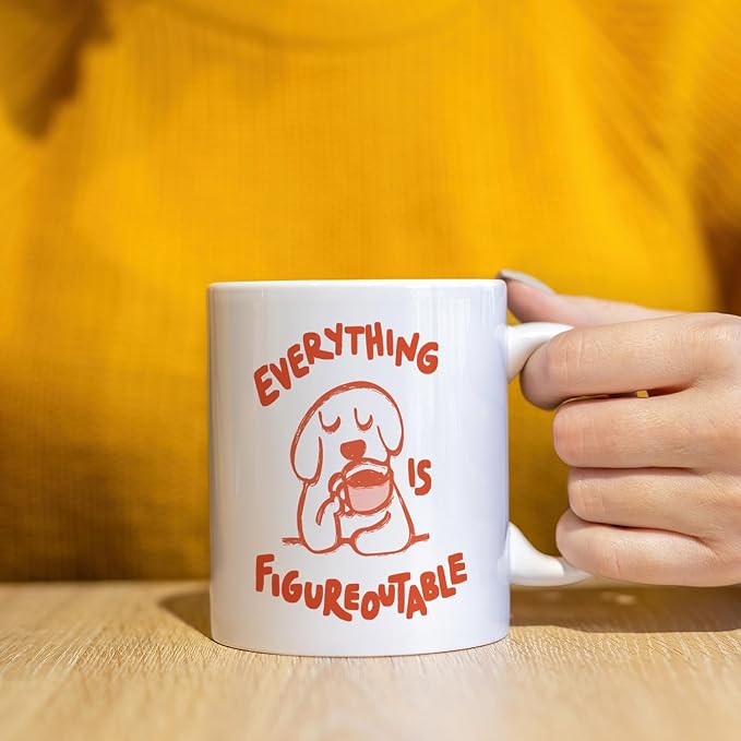 JINYO Funny Dog Coffee Mug, Dog Lovers Gifts for Women Men, Dog Gifts for Women,Dog Coffee Mug,Everything is Figureoutable Cup,Dog Mugs For Dog Lovers, Dog Cup, 11oz-Ruum Studio Home