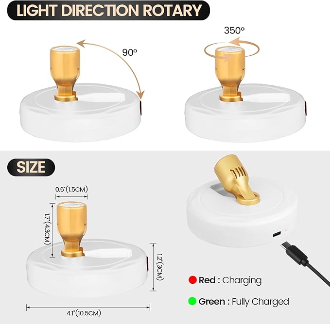 Rechargeable Spotlight, Battery Operated Picture Lights with Remote, Cordless Plant Spot Light Indoor, LED Accent Lighting, Dimmable Uplight for Tree Painting Artwork Photo Dartboard Decor-Ruum Studio Home