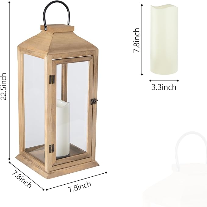 Bdor 2 Pack Lanterns Decorative - IP65 Waterproof Lanterns Decorative with Flameless Pillar Candles, Decorative Lanterns for Home Decor, Indoor Outdoor, Front Porch, Garden, Farmhouse Weddings Style-Ruum Studio Home