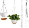 VEVOR Hanging Planters, 10 Inch Self-Watering Hanging Planter, 2 Pack Flower Pots with Drainage Hole & 2 Kinds of Plant Hangers, Plastic Basket Pots, for Garden Home Decor, Indoor & Outdoor Plants-Ruum Studio Home