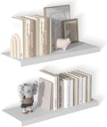 12 Inch Deep Floating Shelves for Wall 2 Pack White Floating Shelves Large Storage Space Wall Mount Shelf for Living Room Kitchen Bathroom 30" W x 12" D x 1.2" White-Ruum Studio Home