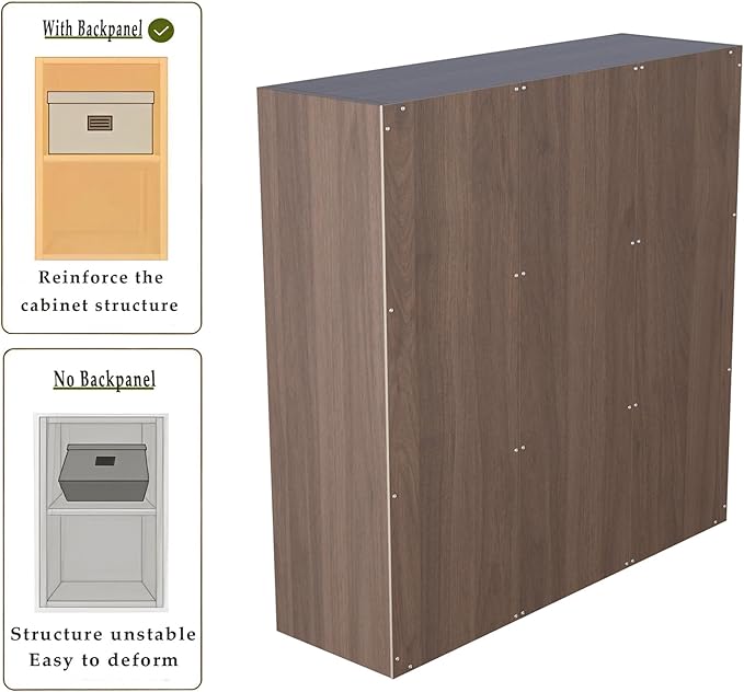 9-Cube Storage Shelf Bookcase - Wooden 3-Tier Floor Standing Open Bookshelf for Home and Office, Cuby Orgainzer, Walnut-Ruum Studio Home