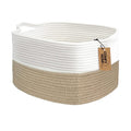 COMFY-HOMI Cotton Rope Woven Basket with Handles for Shelves,Toys,Book, Cloth Storage Baskets Bin for Organizing-13.5"x11"x9.5" Toy Decorative Organizer for Living Room, Bathroom-Light Brown-Ruum Studio Home