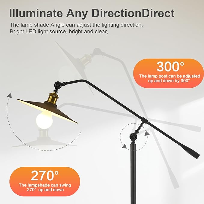 Bright Smart Floor Lamp with Remote Control and Bluetooth Dimming,Living Room Couch Corner Bedroom Office Library Study Reading Standing Lights, Adjustable Black Rustic Vintage Industrial Home Decor-Ruum Studio Home