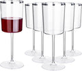 Ciaell 12 Pack Plastic Wine Glasses - 14 Oz Plastic Wine Glasses with Stem - Square Silver Disposable Stemmed Glass for Parties & Weddings & Outdoors-Ruum Studio Home